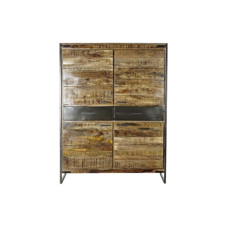 Armoire DKD Home Decor Noir Acier Bois de manguier (120 x 41 x 161 cm)