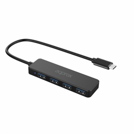 Hub USB APPROX APPC54 USB-C USB 3.0 Negro 5 Gbps