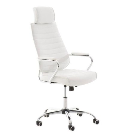 Chaise de Bureau avec Appui-tête DKD Home Decor Blanc (59 x 66 x 131 cm)