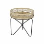 Table d'appoint DKD Home Decor Noir Marron Rotin Bambou (50 x 50 x 52 cm)