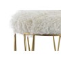 Coffre de Rangement DKD Home Decor Doré Métal Polyester Velours Blanc (91 x 40 x 46 cm)