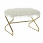 Banquette DKD Home Decor  Argenté Métal Polyester Blanc (60 x 40 x 45 cm)