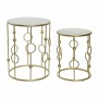 Table d'appoint DKD Home Decor Argenté Métal Marbre (37 x 37 x 50 cm) (46 x 46 x 60 cm) (2 pcs)