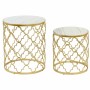 Table d'appoint DKD Home Decor Argenté Métal Blanc Marbre (48 x 48 x 57 cm) (2 pcs) (40 x 40 x 46 cm)