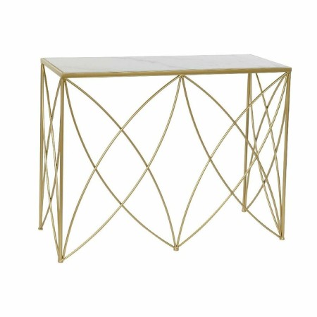 Console DKD Home Decor Doré Métal Marbre (100 x 33 x 78 cm)