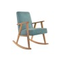 Fauteuil à Bascule DKD Home Decor Bleu Bois Turquoise Polyester (54.3 x 87 x 88 cm)