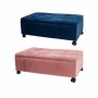 Banquette DKD Home Decor  Rose Polyester Velours Blue marine Peuplier (70 x 39,5 x 24,5 cm) (2 Unités)
