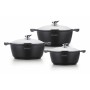 Casserole avec couvercle en verre Royalty Line RL-BS1006 Noir 6 Pièces