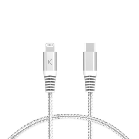 Cable USB-C a Lightning KSIX Gris