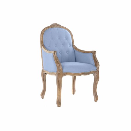 Chaise DKD Home Decor Bleu Polyester Bois d'hévéa (63.5 x 50 x 102 cm)