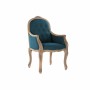 Chaise DKD Home Decor Turquoise Lin Bois d'hévéa (63.5 x 50 x 102 cm)