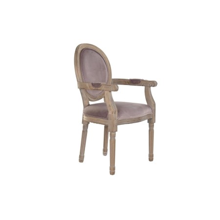 Chaise de Salle à Manger DKD Home Decor Rose Bois Polyester (55 x 52 x 95 cm)