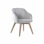 Chaise DKD Home Decor Bois d'hévéa Gris clair (56 x 55 x 74 cm)