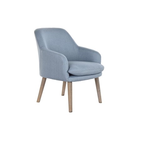 Chaise DKD Home Decor Bleu Bois Polyester (61 x 68 x 78 cm)