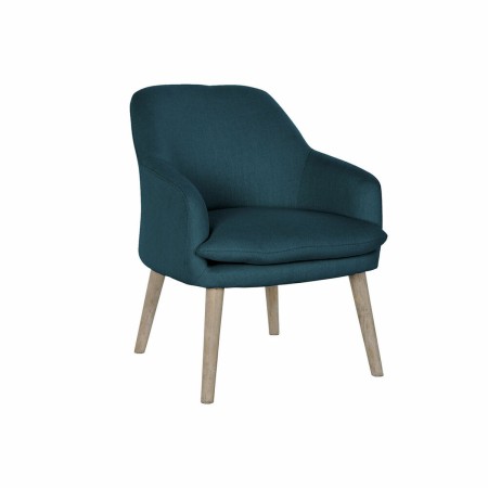 Chaise DKD Home Decor Turquoise Bois Polyester (61 x 68 x 78 cm)