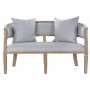 Canapé DKD Home Decor Lin Bois d'hévéa Gris clair (122 x 69 x 72 cm)