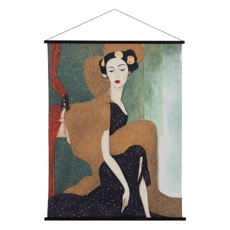 Cadre Multicouleur Chanvre Bois d'épicéa Tissu 125 x 1,7 x 160 cm