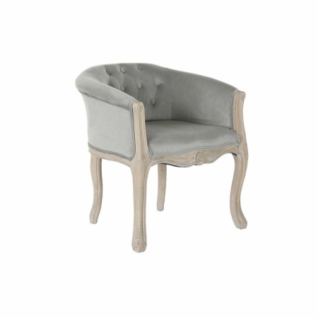 Fauteuil DKD Home Decor Gris Bois Polyester (58 x 56 x 69 cm)