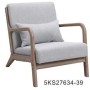 Fauteuil DKD Home Decor Naturel Bois Polyester Gris clair (66 x 66 x 94 cm)