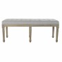 Banquette DKD Home Decor  Naturel Polyester Lin Bois d'hévéa Gris foncé (122 x 41 x 46 cm)