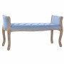 Banquette DKD Home Decor  Bleu Marron Lin Bois d'hévéa (109 x 39 x 60 cm)