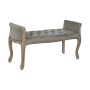 Banquette DKD Home Decor  Gris Polyester Velours Bois d'hévéa (109 x 39 x 60 cm)