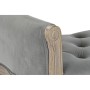 Banquette DKD Home Decor  Gris Polyester Velours Bois d'hévéa (109 x 39 x 60 cm)