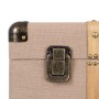 Lot de paniers Taupe Lin Métal Bois MDF 77 x 47 x 42 cm (4 Unités)