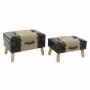 Banquette DKD Home Decor  Bois Marron Lin PU (61 x 37 x 40 cm)