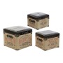 Coffre DKD Home Decor Bois Lin Polyuréthane (3 pcs)