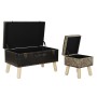 Banquette DKD Home Decor  Bois Marron Lin PU (71 x 41 x 44 cm)