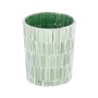 Bougeoir Vert Verre Ciment 10 x 10 x 13 cm