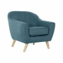 Fauteuil DKD Home Decor Naturel Turquoise Polyester Bois d'hévéa (83 x 80 x 81 cm)