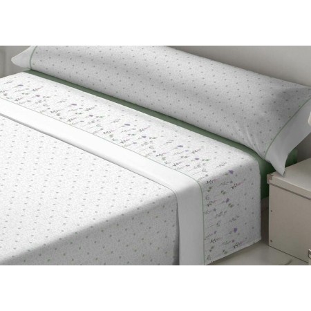 Jeu de draps Tejidos Reina Nicola Blanc Vert Lit king size