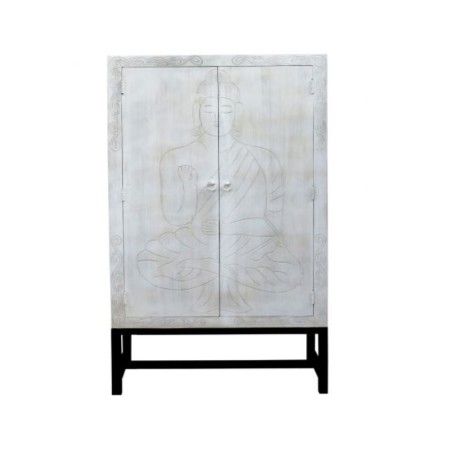Armoire DKD Home Decor Noir Métal Blanc Bois de manguier (100 x 40 x 197 cm)
