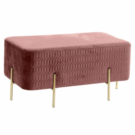 Banquette DKD Home Decor  Rose Métal Polyester Éponge (91 x 46,5 x 42 cm)