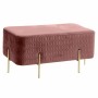 Banquette DKD Home Decor  Rose Métal Polyester Éponge (91 x 46,5 x 42 cm)
