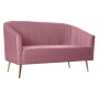 Canapé DKD Home Decor Rose Métal Polyester Éponge Bois MDF (140 x 77 x 81 cm)