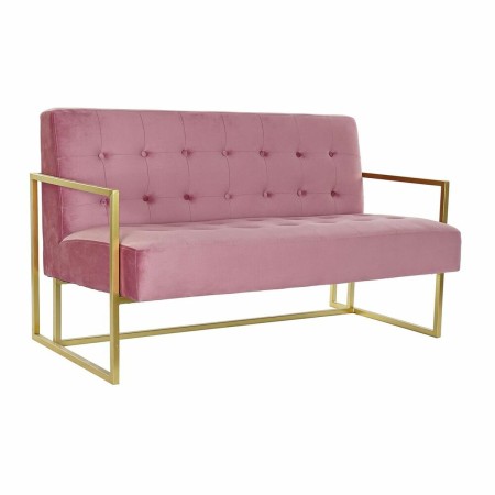 Canapé DKD Home Decor Rose Doré Métal Polyester (128 x 70 x 76 cm)