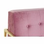 Canapé DKD Home Decor Rose Doré Métal Polyester (128 x 70 x 76 cm)