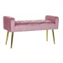Banquette DKD Home Decor  Rose Doré Polyester Velours Bois MDF (100 x 37 x 52 cm)