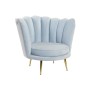 Fauteuil DKD Home Decor Doré Métal Polyester Bleu ciel (74 x 78 x 73 cm)