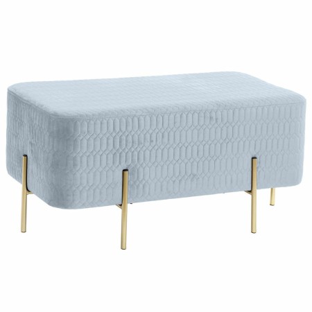Banquette DKD Home Decor  Doré Métal Polyester Bleu ciel Éponge (91 x 46,5 x 42 cm)