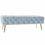 Banquette DKD Home Decor  Doré Métal Polyester Velours Bleu ciel (120 x 45 x 40 cm)