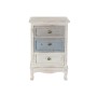 Mesita de Noche Home ESPRIT Blanco Azul cielo Gris claro 42 x 32 x 64,5 cm