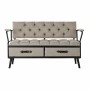 Banquette DKD Home Decor  Noir Gris Métal Bois Polyester (136 x 44 x 76 cm)