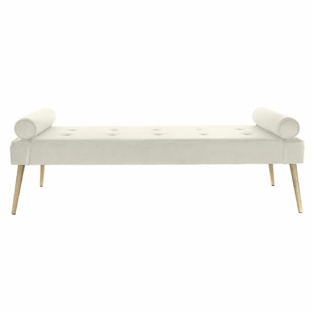 Banquette DKD Home Decor  Blanc Métal Polyester Crème (184 x 76 x 62 cm)