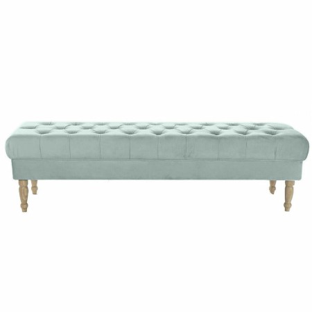 Banquette DKD Home Decor  Bleu Polyester Bois d'hévéa (158 x 48 x 42 cm)