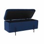 Banquette DKD Home Decor  Noir Bleu Métal Polyester Velours (108 x 46 x 45 cm)