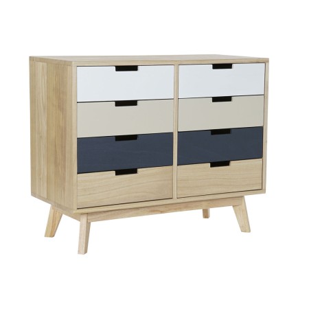Caisson à Tiroirs DKD Home Decor Beige MDF Blanc Gris foncé Bois de paulownia (79 x 35 x 65 cm)
